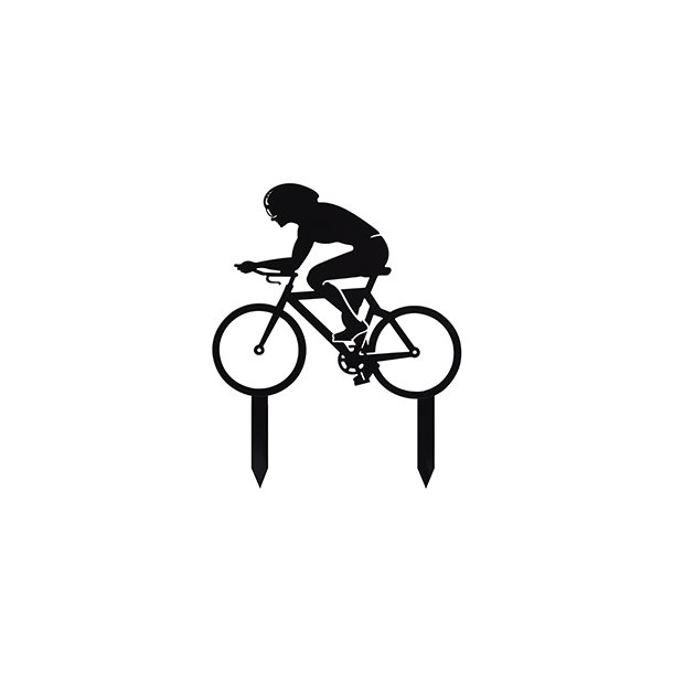 Silhuette topfigur - Manden/dreng cykler - Sport - KageButikken Aps