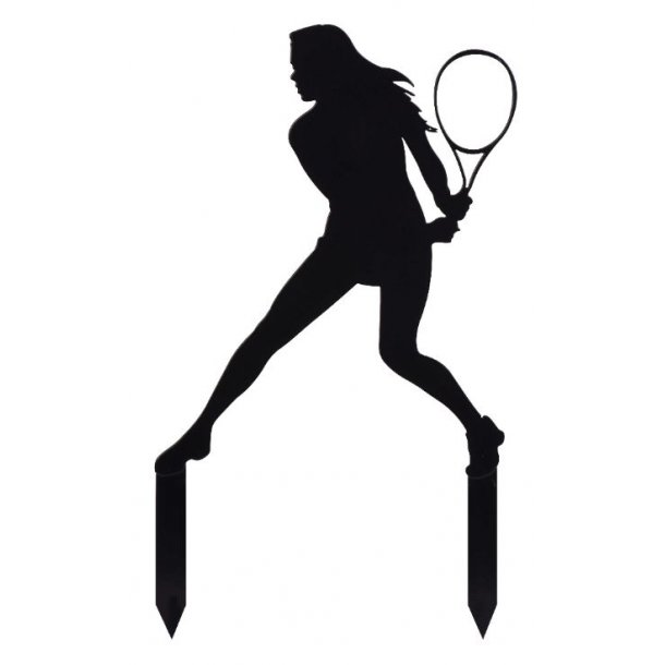 Silhuette topfigur - Kvinde/pige der spiller tennis