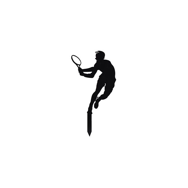 Silhuette topfigur - Manden/dreng der spiller tennis